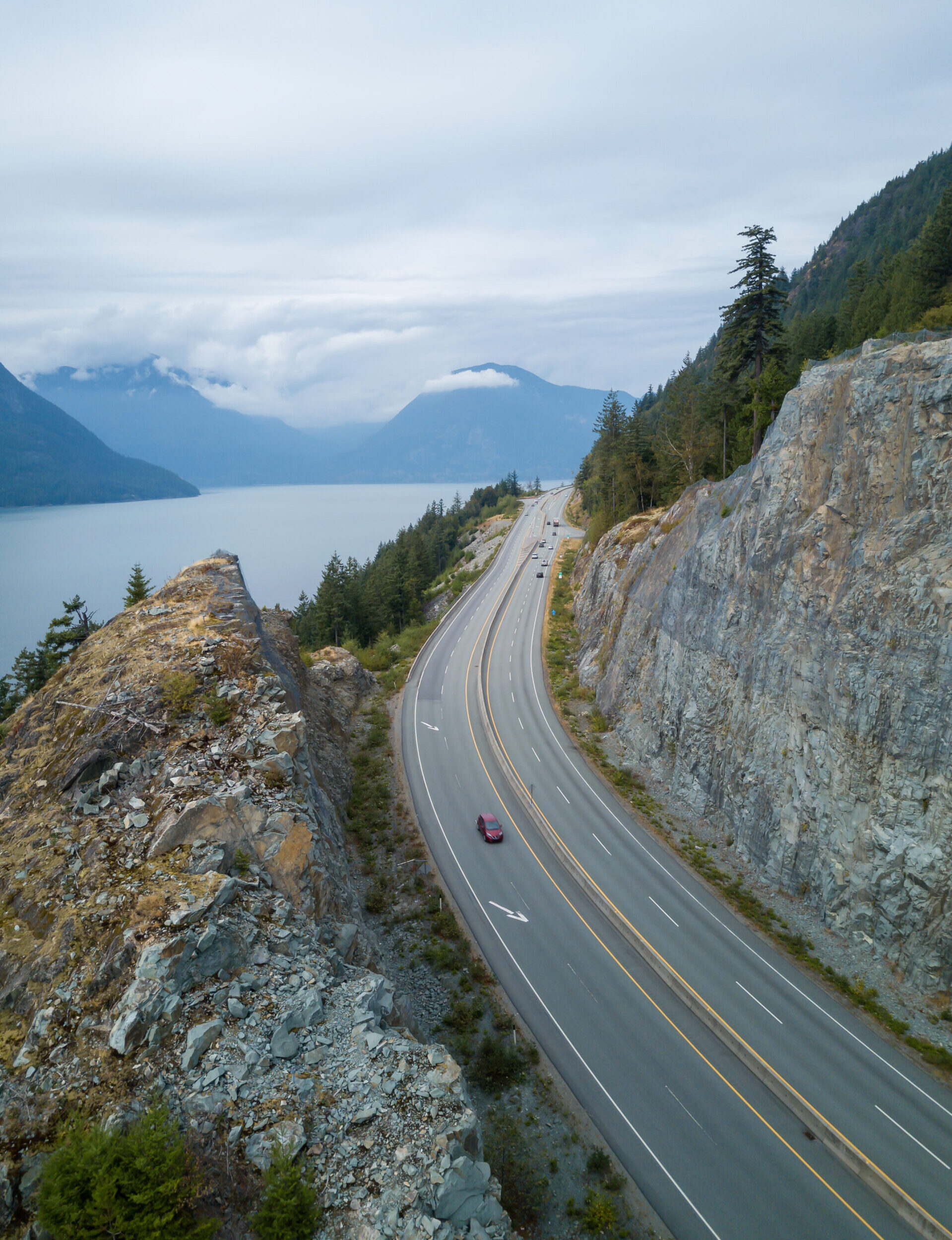 Trucking transport route in British Columbia